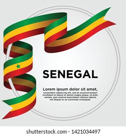 Waving ribbon with Flag of Senegal, Template for Independence day. vector illustration