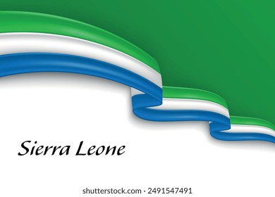 Winklerband mit der Flagge von Sierra Leone. Vorlage für Unabhängigkeitstag Poster Design