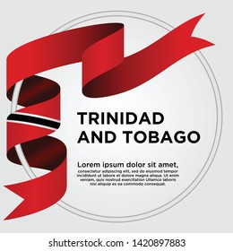 Waving ribbon with Flag of Trinidad And Tobago, Template for Independence day. vector illustration