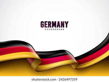 Waving Ribbon With German Flag. Germany Style Background 