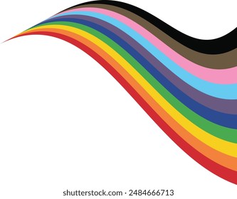 Waving ribbon of LGBT pride. Pride Background with LGBTQ Pride Flag Colours. Rainbow Stripes Background in LGBT Gay Pride Wallpaper