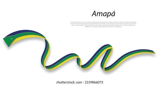 Bandera de Amapa ondeando una cinta o banda en Brasil