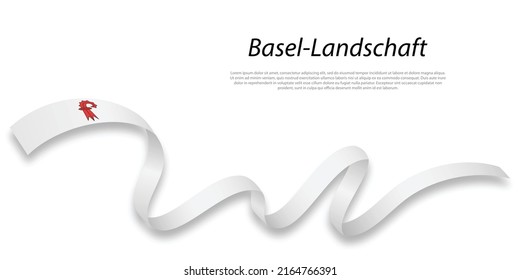 Wellenband oder Streifen mit der Flagge der Basel-Landschaft ist eine Region der Schweiz