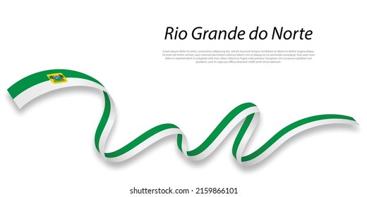 Wellenband oder Streifen mit der Flagge von Rio Grande do Norte ist ein Staat Brasilien