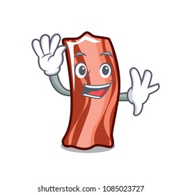 Waving ribs character cartoon style