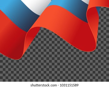 Waving Russian flag on transparent background. Ideal for poster and banners.