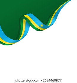 Fondo de la cinta de la bandera de Ruanda con espacio de copia para el texto. Ornamento del Día Nacional de Ruanda