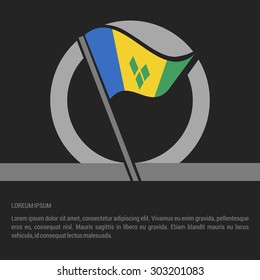 Waving Saint Vincent and the Grenadines Flag badge design - independence day Label - Vector illustration
