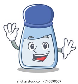 Waving salt character cartoon style