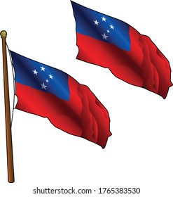 ondeando la bandera de Samoa en el araña