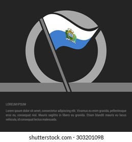 Waving San Marino Flag badge design - independence day Label - Vector illustration