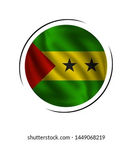 Waving Sao Tome and Principe flag, the flag of Sao Tome and Principe, vector illustration