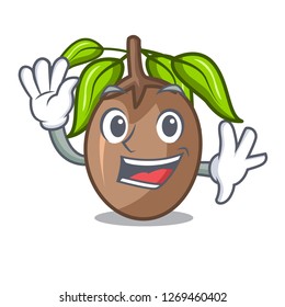 Waving sapodilla fruit isolated on the mascot