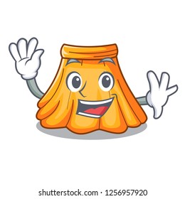 Waving satin pleated skirt on isolated mascot
