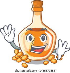 Waving sea buckthorn oil isolated on mascot