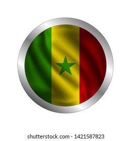 Waving Senegal's flag, the flag of Senegal, vector illustration