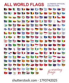 Waving set of All World flags Collection