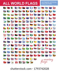 Waving set of All World flags Collection