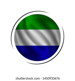 Waving Sierra Leone flag, the flag of Sierra Leone, vector illustration