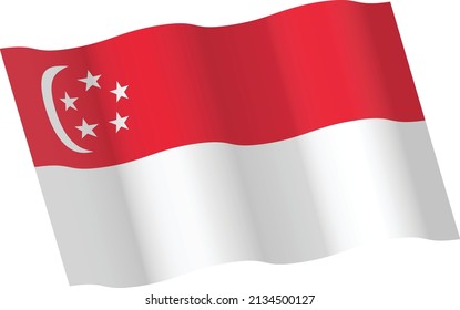 Wave Singapore Flag Vektorsymbol