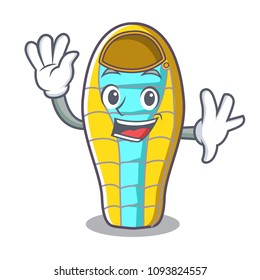 Waving sleeping bad character cartoon