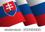 Waving slovakia flag design on white background. Slovakia independence day. Also good template for other slovakia national day campaign