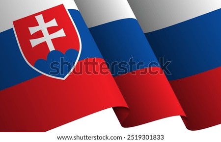 Waving slovakia flag design on white background. Slovakia independence day. Also good template for other slovakia national day campaign