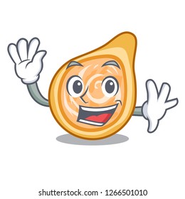 Waving snacks coxinha on a character plates