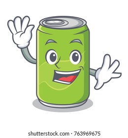 Waving soft drink character cartoon