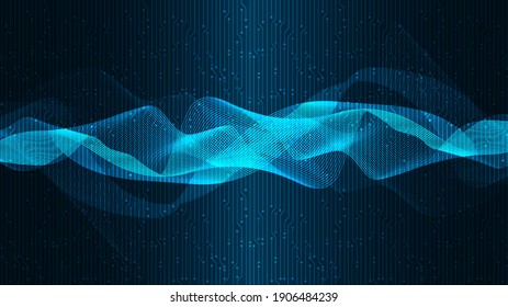 Waving Sound Wave Background,technology and earthquake wave diagram concept,design for music studio and science,Vector Illustration.