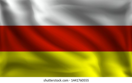 Waving southern ossetia flag, the flag southern ossetia, vector illustration