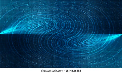 Waving Speed Line on Technology Microchip Background,Hi-tech Digital and Internet Concept design,Free Space For text in put,Vector illustration.