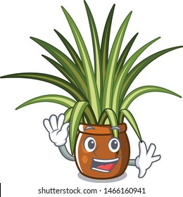 Waving spider plant isolated with in mascot