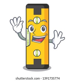 Waving spirit level in the mascot shape