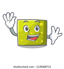 Waving square character cartoon style