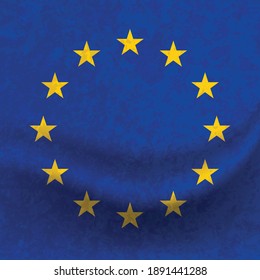 Waving square flag of the European Union illustration