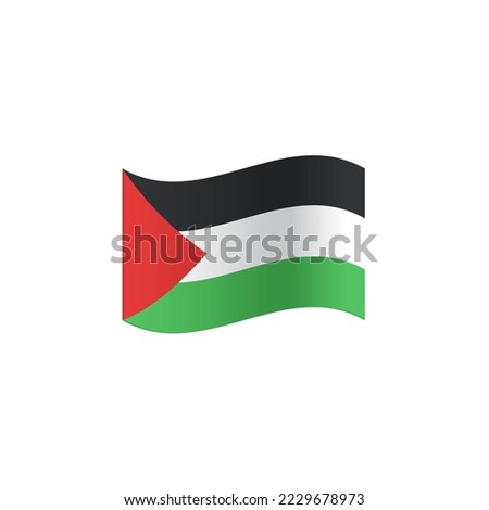 waving State of Palestine flag icon flat style design. waving State of Palestine flag vector illustration. isolated on white background.