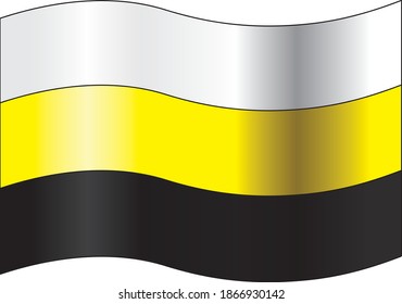 Waving State Of Perak Flag Vector Illustration