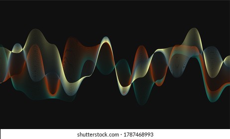 with waving stroke abstract technology background