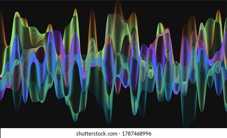 with waving stroke abstract technology background