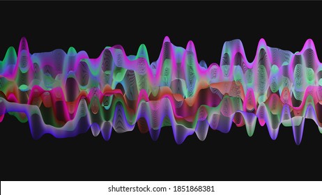 with waving stroke abstract technology background