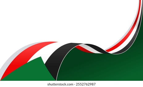 waving sudan flag vector background with copy space for text. sudan national day