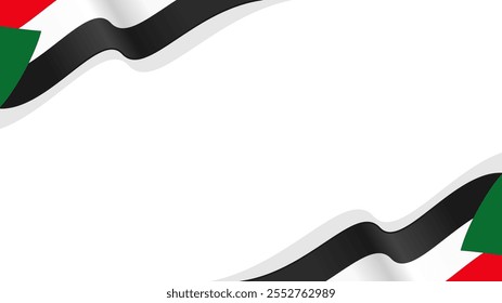 waving sudan flag vector background with copy space for text. sudan national day