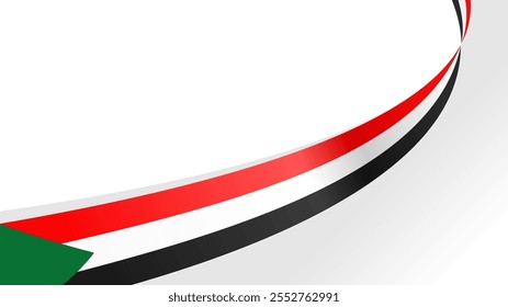 waving sudan flag vector background with copy space for text. sudan national day