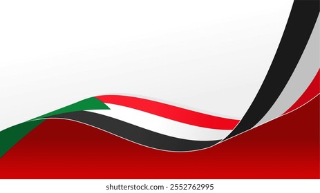 waving sudan flag vector background with copy space for text. sudan national day