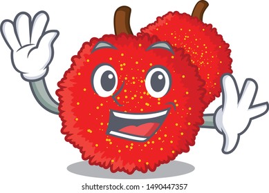 Waving sweet bayberry fruit in character shape