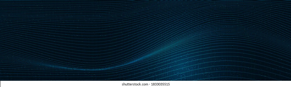 Waving Technology Background,Hi-tech Digital and sound wave Concept design,Free Space For text in put,Vector illustration.