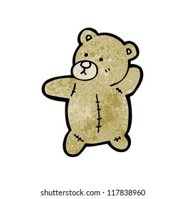 caricatura del oso de peluche agitando