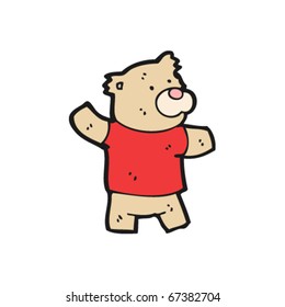 waving teddy  bear cartoon