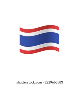 waving Thailand flag icon flat style design.  waving Thailand flag vector illustration. isolated on white background.